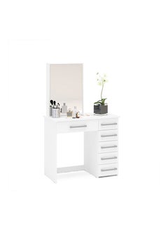 AtoZ Furniture Jocelyne Dressing Vanity with Mirror in White Color 