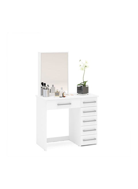 Jocelyne Dressing Vanity with Mirror in White Color