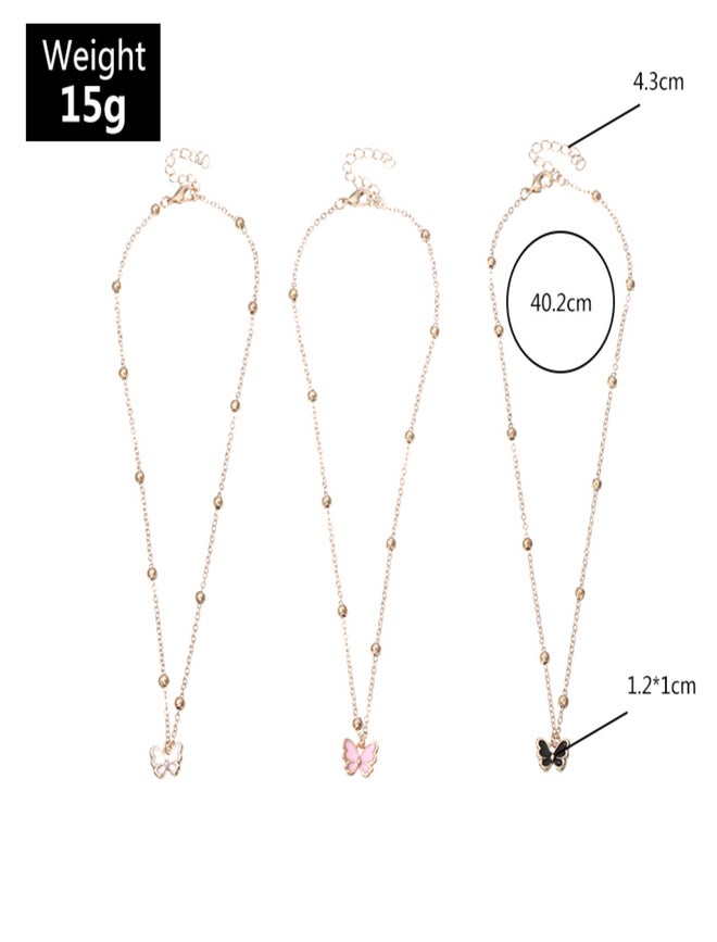 Take Two Set of 3 - Butterfly Pendant Necklace - Image 4
