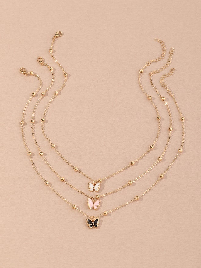 Take Two Set of 3 - Butterfly Pendant Necklace - Image 3