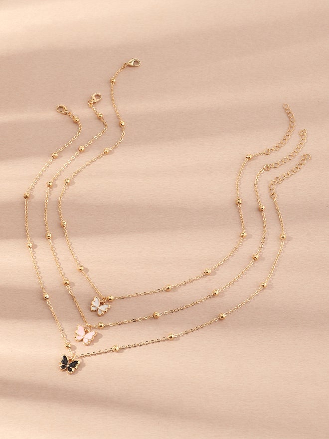 Take Two Set of 3 - Butterfly Pendant Necklace - Image 5