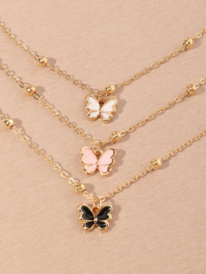 Take Two Set of 3 - Butterfly Pendant Necklace - Image 2