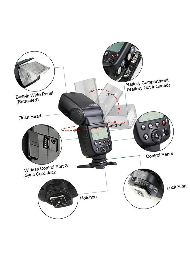 جودوكس - فلاش GODOX TT600 Speedlite – أداء عالي مع ناقل حركة لاسلكي 2.4G متوافق مع كاميرات Canon وNikon وPentax وOlympus - Image 1