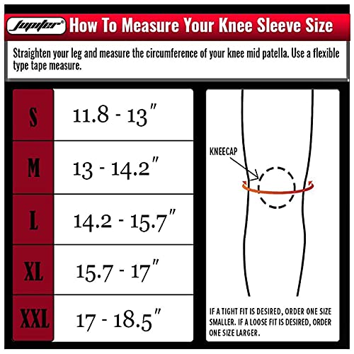 Jupiter Knee Sleeves (1 Pair), 7mm Compression Knee Braces for Squats,Weightlifting,Powerlifting,Cross Training for Men & Women (Large) - Image 3
