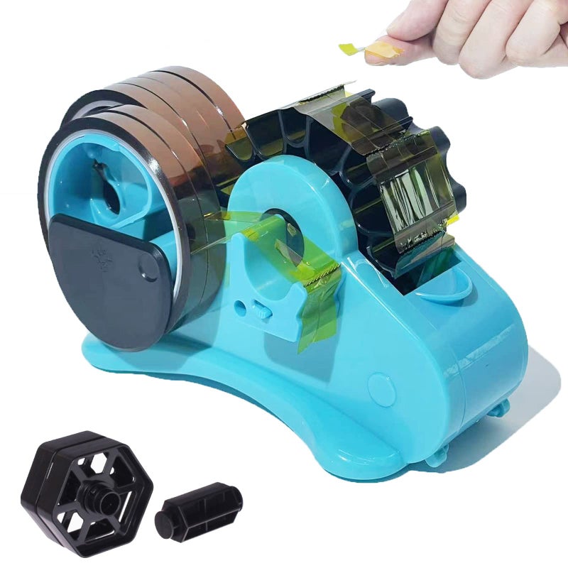 SHDSL Blue Heat Tape Dispenser Sublimation - Multiple Roll Cut Heat Tape Dispenser to PreCut Heat Transfer Tape Heat Resistant Tape, Semi-Automatic Tape Dispenser 3" & 1" Core for Scotch Tapes - Image 1