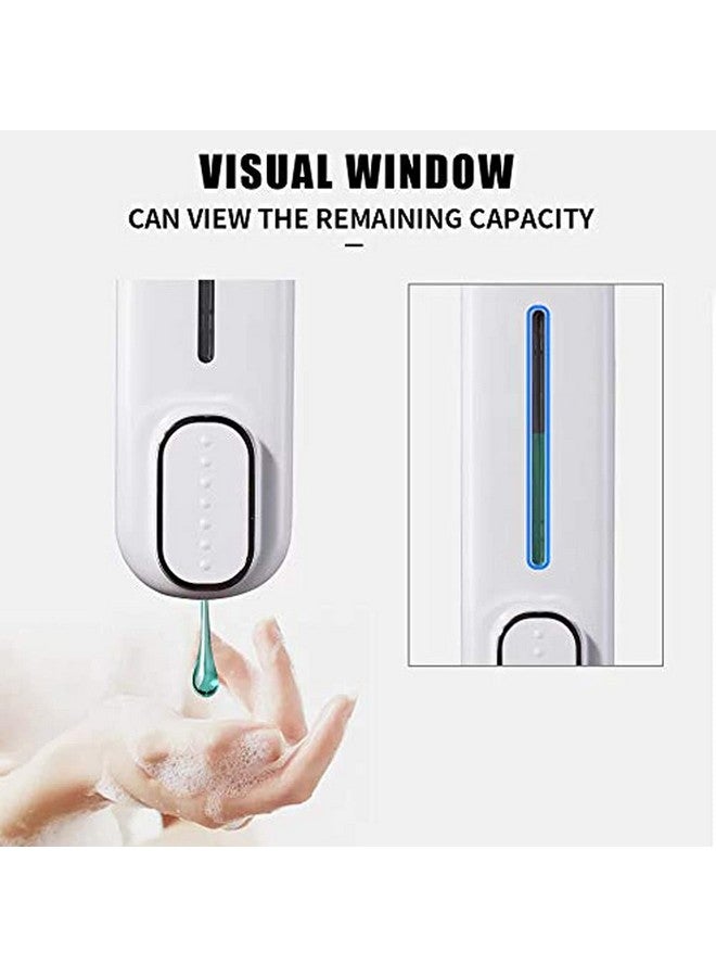 BATH GURU Liquid Soap Dispenser for Bathroom Kitchen ABS Plastic Wall Mounted Lotion Shampoo Handwash Dishwash Gel Sanitizer Dispenser 350 Ml Slim ( Black & White ) Pack of 2 - Image 3