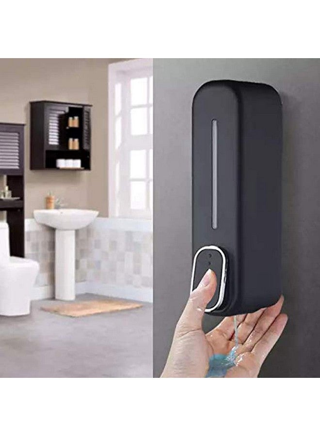 BATH GURU Liquid Soap Dispenser for Bathroom Kitchen ABS Plastic Wall Mounted Lotion Shampoo Handwash Dishwash Gel Sanitizer Dispenser 350 Ml Slim ( Black & White ) Pack of 2 - Image 2