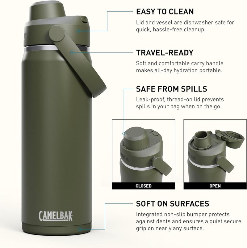 CamelBak Thrive Chug Water Bottle 20oz - Insulated Stainless Steel, Moss - Image 3