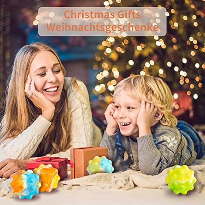 BONTHEE Pop Ball Fidget Toy Push Pop Sensory Toy Stress Relief for Kids Teens Adults - 4 Pieces - Image 3