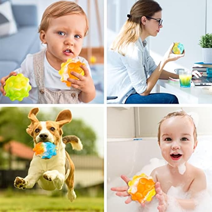 BONTHEE Pop Ball Fidget Toy Push Pop Sensory Toy Stress Relief for Kids Teens Adults - 4 Pieces - Image 4
