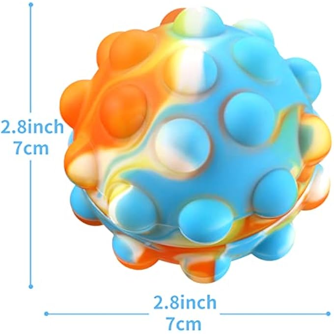 BONTHEE Pop Ball Fidget Toy Push Pop Sensory Toy Stress Relief for Kids Teens Adults - 4 Pieces - Image 2