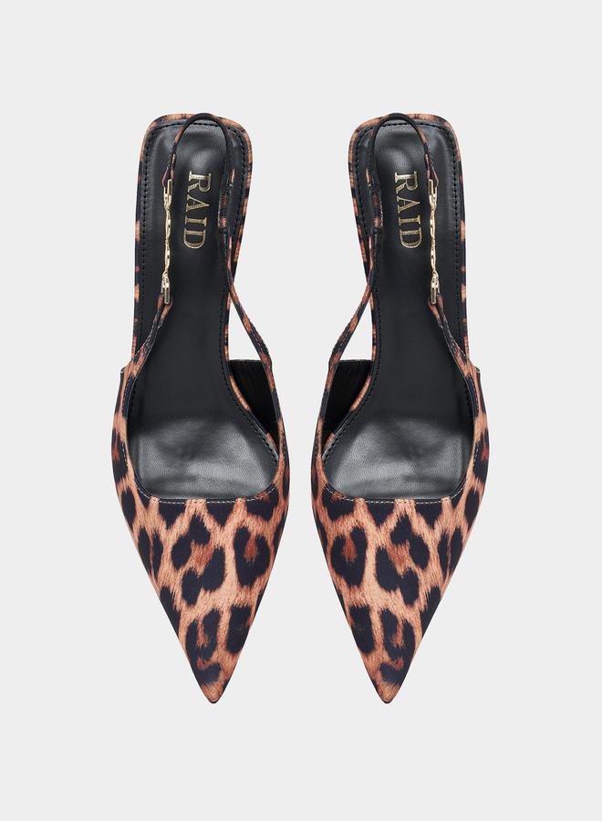 RAID Leopard Print Slingback Kitten Heel Pumps by Styli  - Image 5