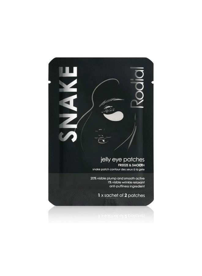 Rodial Snake Jelly Eye Patches (1 Sachet), Rejuvenate and Firm, Anti-Puffiness Formula for Under Eyes, Firming and Smoothing Effect, Botanical Extracts for Improving Skin Elasticity - Image 1