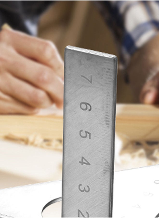 NIBEMINENT Triangular Wood-Working Carpenter Ruler Silver  - Image 3