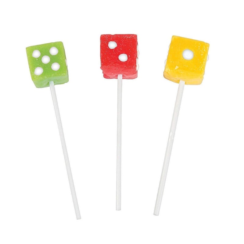 Dice Candy Lollipop Casino Themed Candy In Assorted Fruit Flavor- 60Pcsx15gms