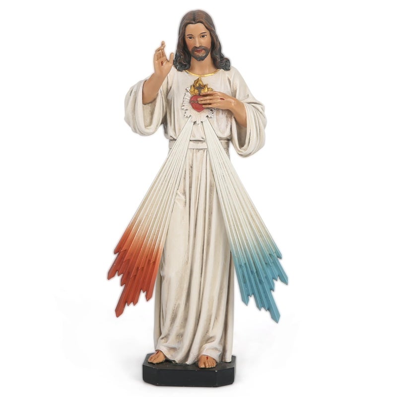 BC BUILDCLASSIC BC Catholic Divine Mercy Jesus Christ Statue 6 H Jesus I Trust in Figure Religious Gift Catholic Indoor Home Decor Handpainted Renaissance Sculpture by Buildclassic - Image 2