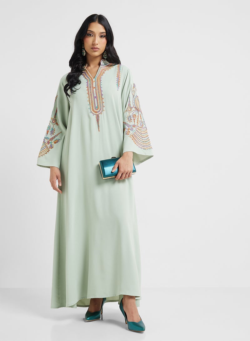 Khizana Embroidered Jalabiya - Image 1
