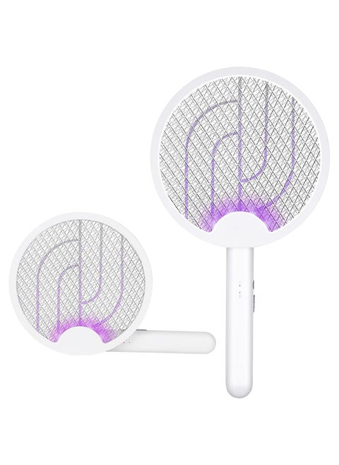 Foldable 2 in 1 Electric Mosquito bat Swatter Racket for Indoor & Outdoor USB Rechargeable with LED