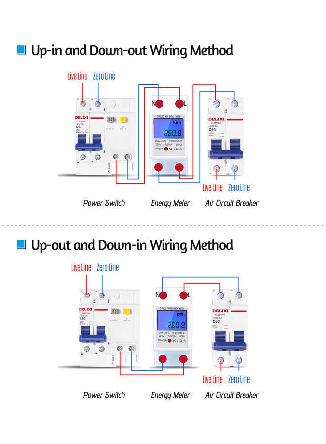 NIBEMINENT Single Phase Energy Meter White - Image 4