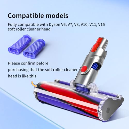keluke 2 Pack Vacuum Lower Duct Hose Kit Compatible with Dyson V6,V7,V8,V10,V11,V15 Soft Roller Cleaner Head,Vacuum Attachment Replacement Parts for Home Cleaning, 1 Set Screwdrivers, 1 Clean Brush - Image 2