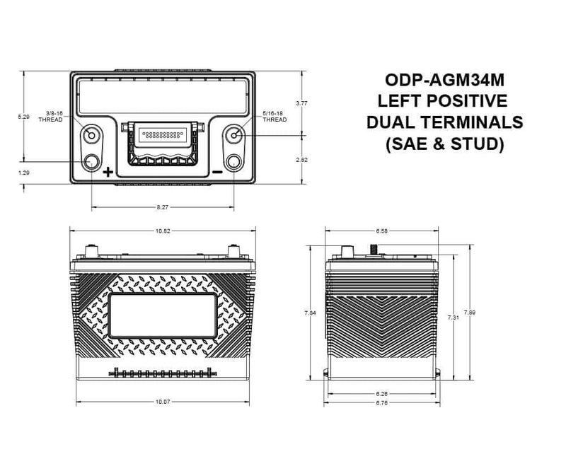 Odyssey بطارية أوديسي ODP-AGM34M سلسلة الأداء بطارية AGM - Image 2