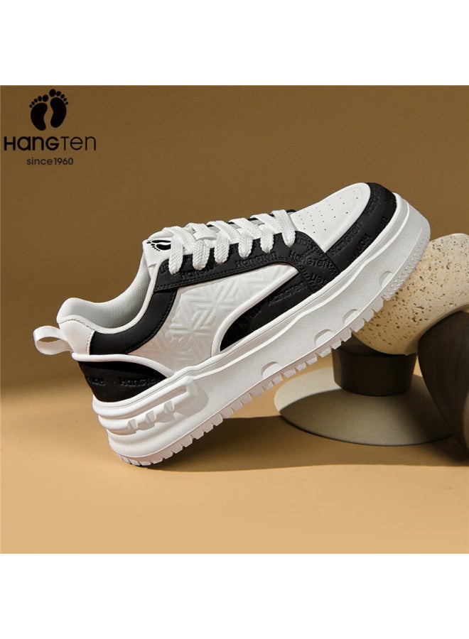 Hang Ten Trendy Men's Casual Sneakers Spring New Soft Sole White Black 41 - Image 3