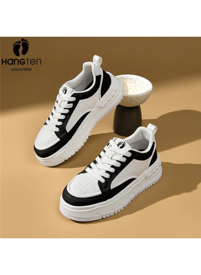 Hang Ten Trendy Men's Casual Sneakers Spring New Soft Sole White Black 41 - Image 4