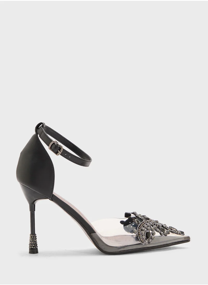 ذا براون High Heeled Diamante Pump