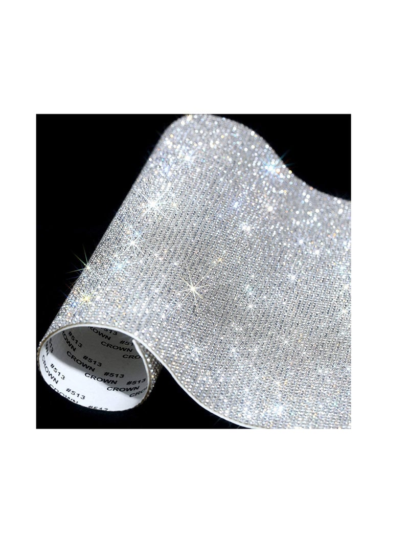 Bling Bling Crystal Rhinestones Sticker, DIY Car Decoration Sticker, Self-Adhesive Glitter Rhinestones Crystal Gem Stickers for Car and Gift Decoration, 9.4 x 7.9 Inch 12000 Pieces - Image 1