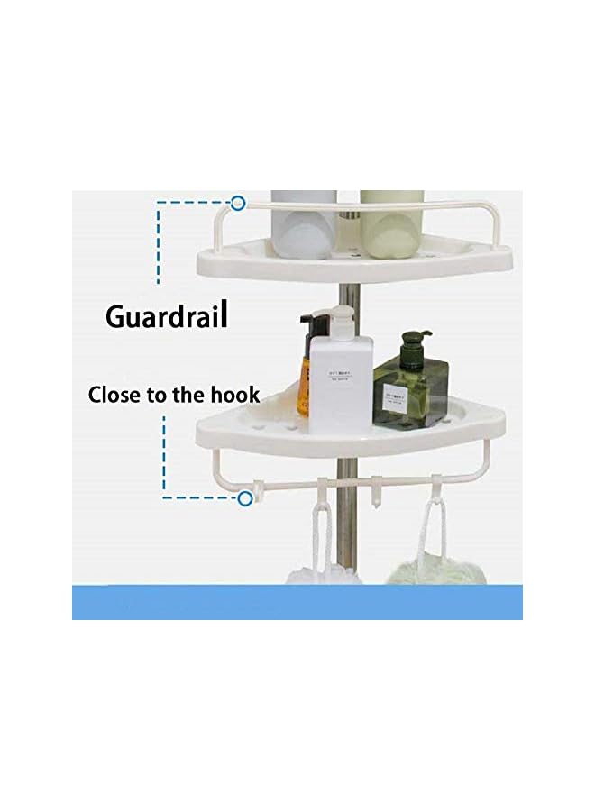 راكسوم رف زاوية الحمام العائلي، حامل، منظم قابل للتعديل من 4 طبقات، فولاذ أبيض، 30592 - Image 4