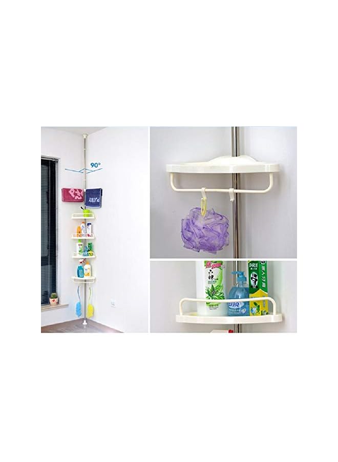 راكسوم رف زاوية الحمام العائلي، حامل، منظم قابل للتعديل من 4 طبقات، فولاذ أبيض، 30592 - Image 5