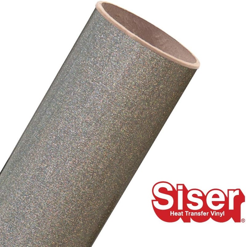 SISER فيلم نقل حراري سيسر جليتر 118x5 قدم لامع فضي كونفيتي - Image 2