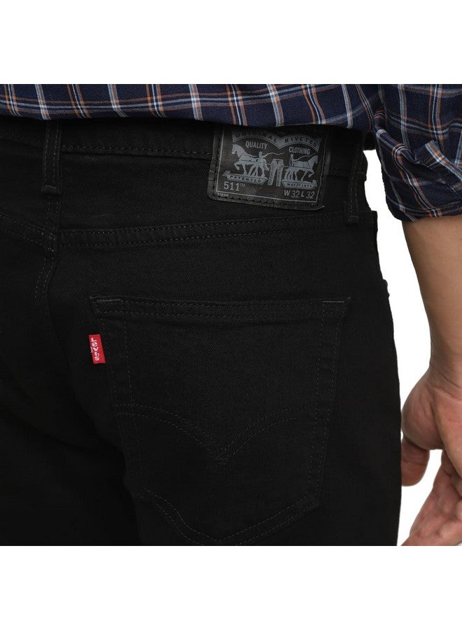 ليفايز بنطلون جينز 511 Slim Fit Mid-Rise للرجال من Levi's باللون الأسود - Image 5