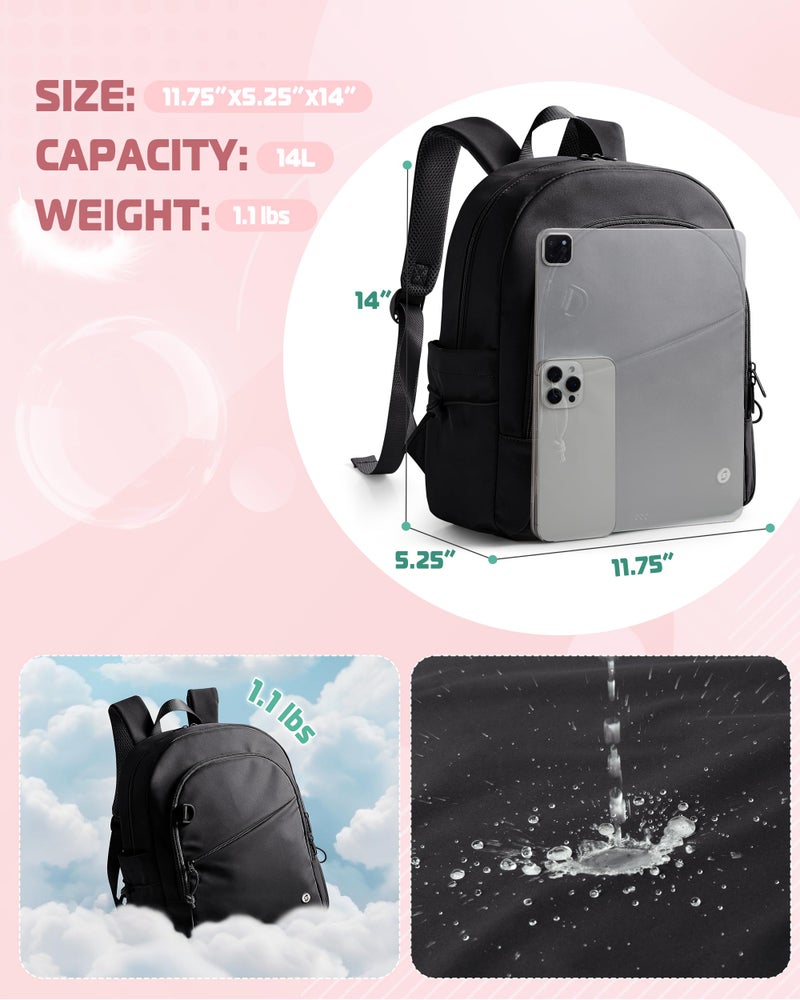 Smasrob Women Mini Backpack with Wet Pocket and RFID Blocking Pocket, Small Backpack Purse for Gym, Work, College or Travel, Black - Image 2