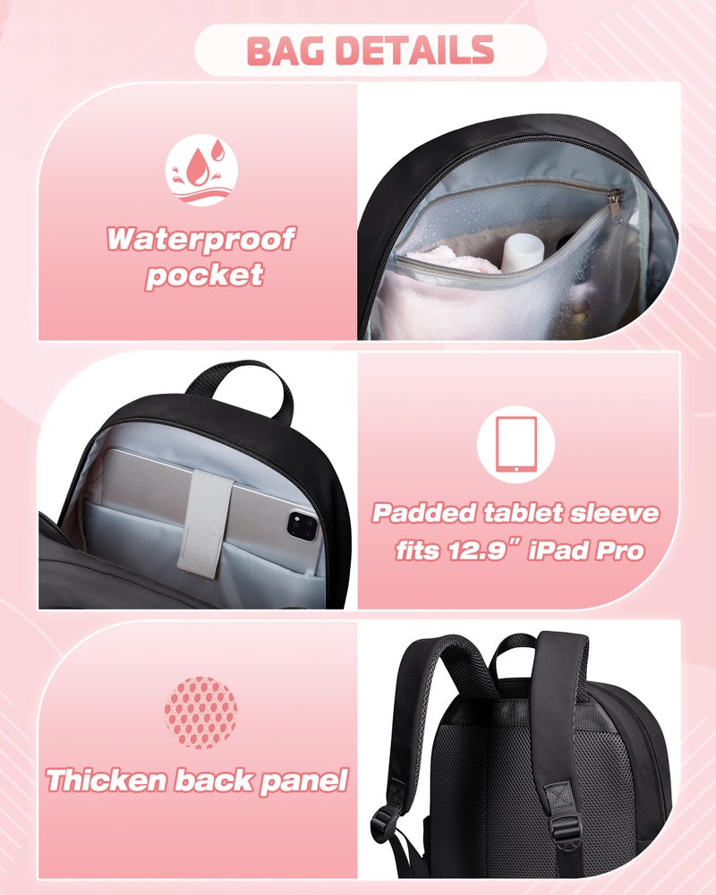 Smasrob Women Mini Backpack with Wet Pocket and RFID Blocking Pocket, Small Backpack Purse for Gym, Work, College or Travel, Black - Image 4