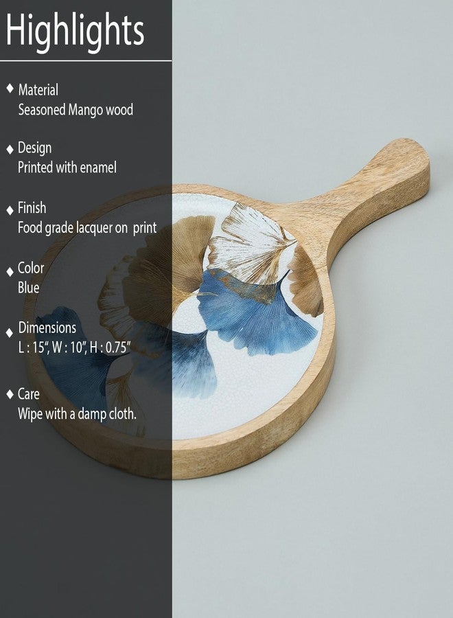 Saaga Amalfi Mango Wood Pizza Pizza Serving Platter - 15 x 10 Inch Round Wooden Snack & Pizza Tray | Stylish Tray for Kitchen, Home, Cafes & Restaurants - Image 5