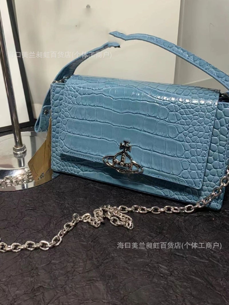Queen Mother Hazel Bag With Crocodile And Lizard Pattern, Underarm Bag, Medium And Small Sizes, Crossbody, Trendy Must-Have - Image 4