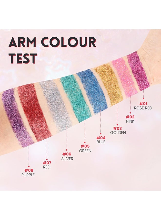 Julystar Glitter Stick, Shimmery& Long Lasting, Hair Eyeshadow Face Body Glitter, Singer Concert Music Rave Festival, Glitter Stick Makeup & Face Glitter Gel for Women Men #02 - Image 5