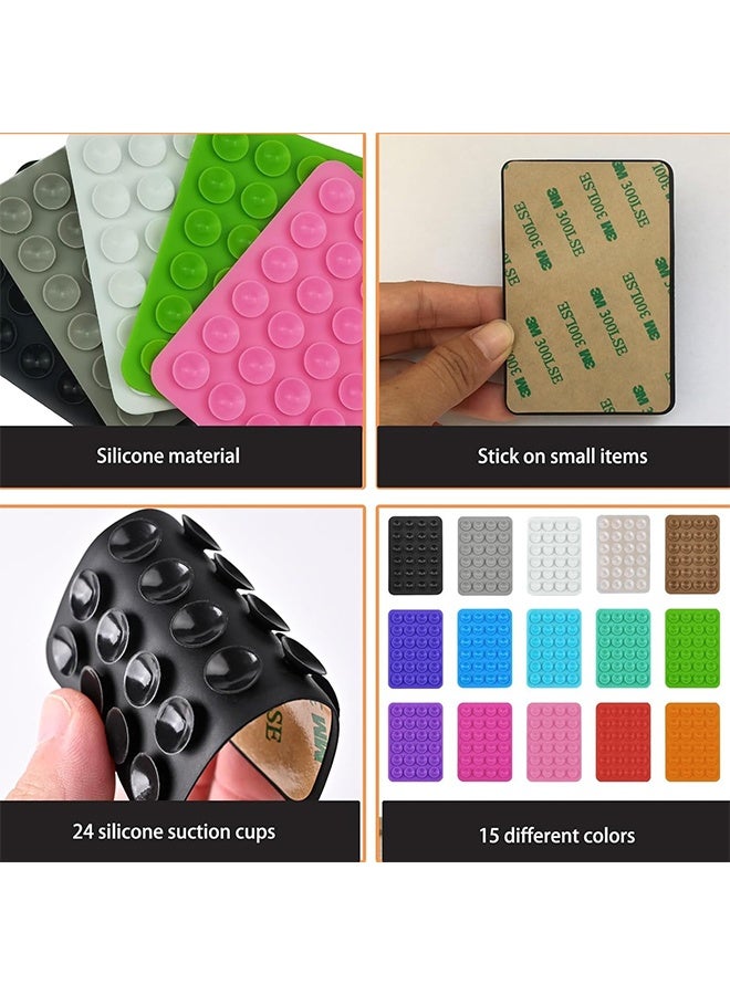 15 Pcs Silicone Suction Cup Phone Holders, Phone Case, Mount With 24 Cups, Accessories, Multipurpose Mat for Mobile Phones - Image 4