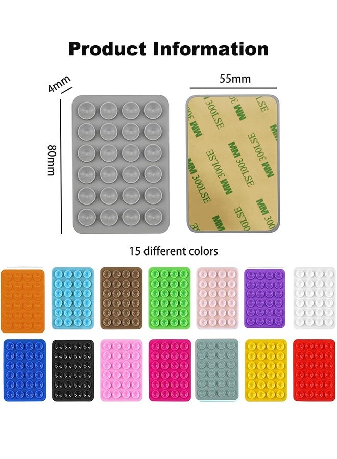 15 Pcs Silicone Suction Cup Phone Holders, Phone Case, Mount With 24 Cups, Accessories, Multipurpose Mat for Mobile Phones - Image 2