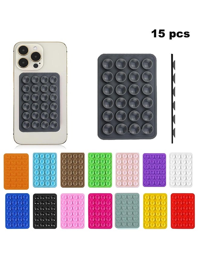 15 Pcs Silicone Suction Cup Phone Holders, Phone Case, Mount With 24 Cups, Accessories, Multipurpose Mat for Mobile Phones - Image 1