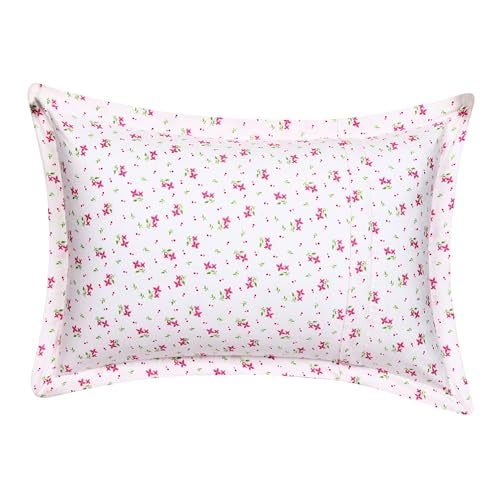 HOUSE FOX Zipper Cotton Pillow Covers/Cases/Protectors (NOT Pillow) Set of 2 Pair Or 4 Pcs,Size -18x28inch with Zip/Chain (Standard, Pink Blue Flower) - Image 3