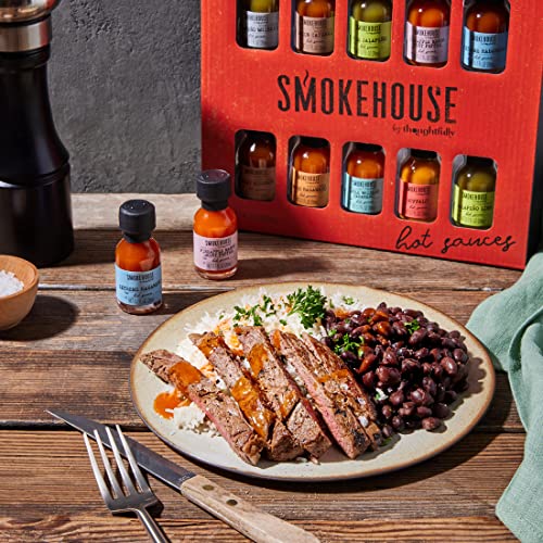 Thoughtfully Smokehouse by Thoughtfully, Gourmet Hot Sauce Gift Set, Flavors Include Mango Habanero, Buffalo, Bacon Cayenne, Smoky Bourbon, Fire Jalapeño and More, Hot Sauce Variety Pack, Set of 10 - Image 3