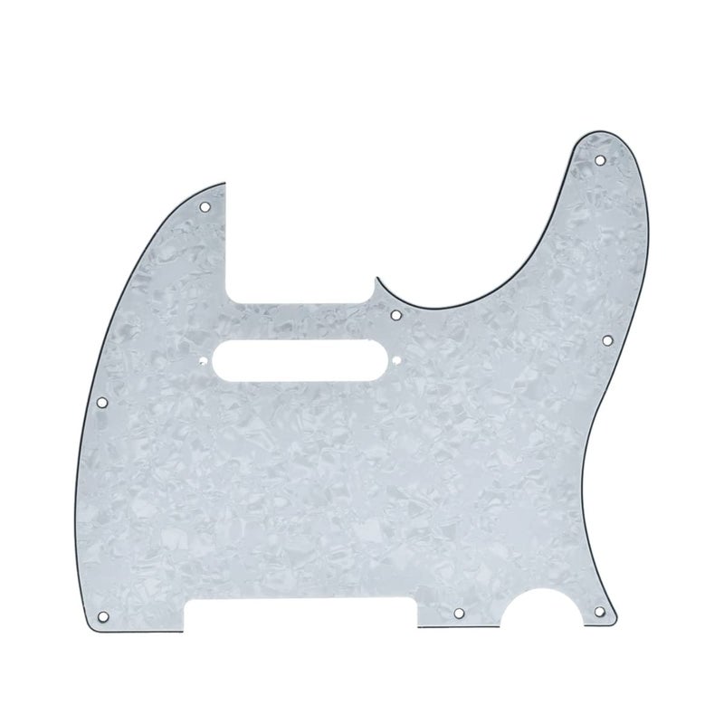 KAISH 8 Hole Tele Style Guitar Pickguard TL Pick Guard with Pickup Mounting Screw Holes for Tele/Telecaster White Pearl - Image 4