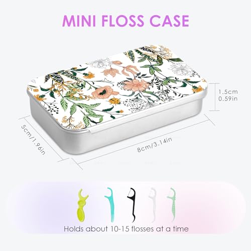 Gerkia 2Pack Travel Floss Picks Case, Refillable Portable Floss Pick Holder and Dispenser, Small Tin Box Containers. - Image 2