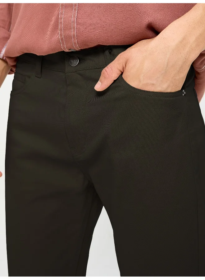 Beyoung BEYOUNG Casual Regular-fit Darkest Brown Chino Pants for Men