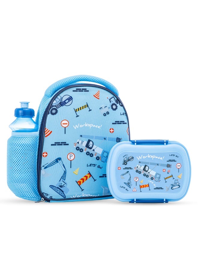 Nova kids مجموعة حقيبة غداء نوفا للأطفال مع صندوق غداء وزجاجة ماء - أزرق مكان العمل - Image 2