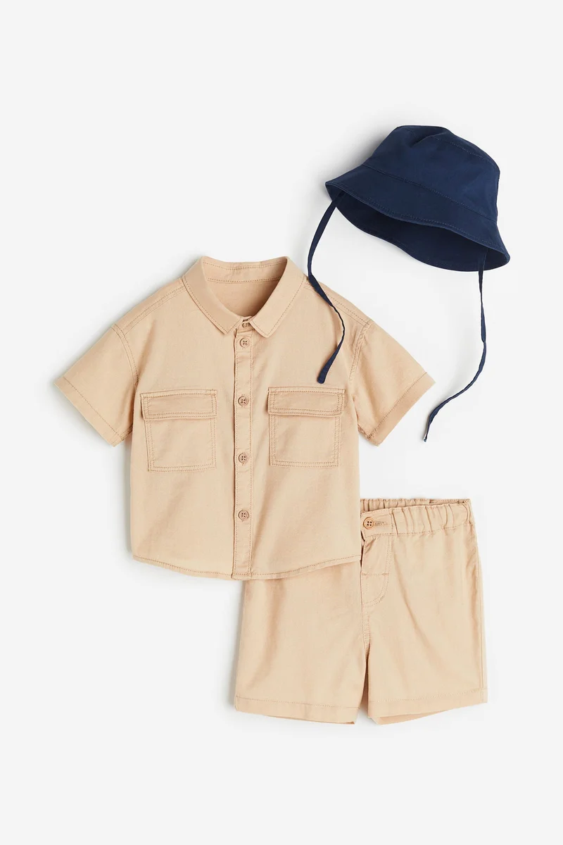 اتش اند ام طقم من القطن - عبوة من 3 قطع