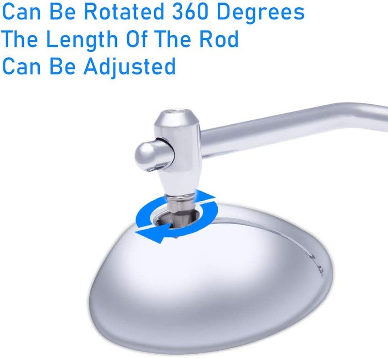 DREAMIZER 8mm 10mm Universal Chrome 3" Round Rear View Mirrors for Motorcycles - Image 3