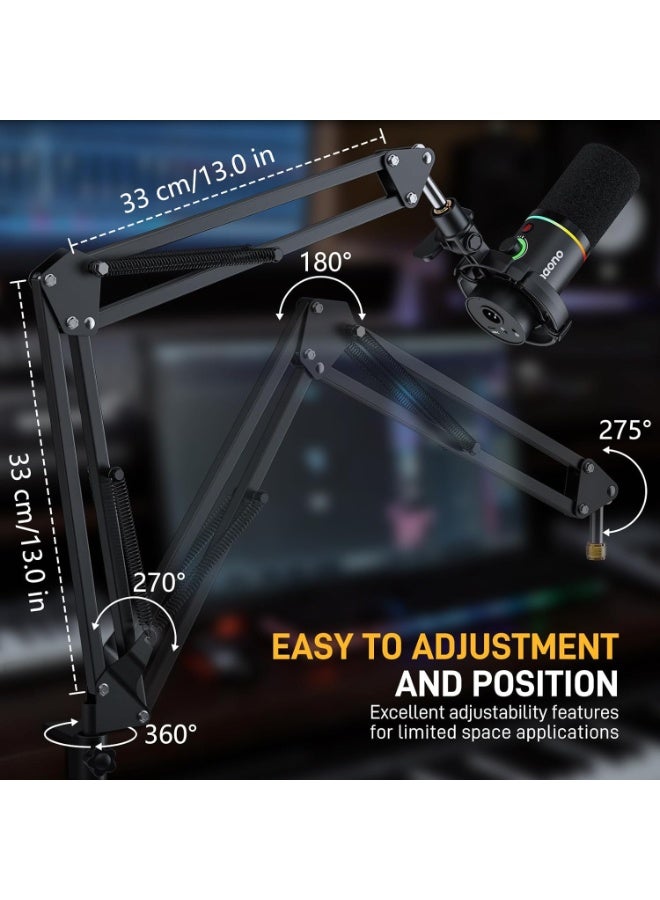 ماونو BA20 ذراع تعليق ميكروفون قابل للتعديل – حامل مكتب لمايكات USB و XLR - Image 2